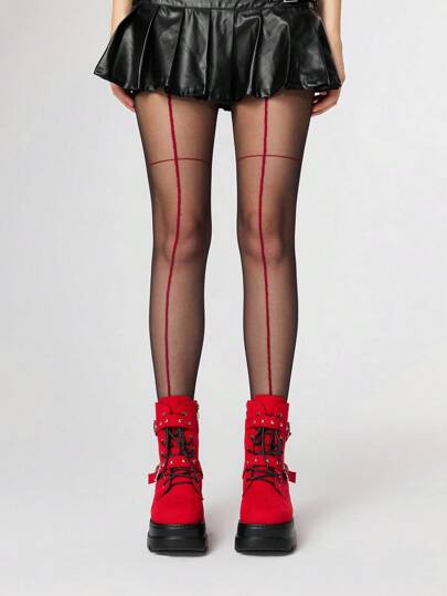 Goth Botas de tobillo con puntera redonda, hebilla punk, suela gruesa, nuevas para otoño/invierno 2024 para mujer