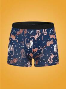 Manfinity Men's Briefs (Cats Digital Print) - Navy Blue - View 1