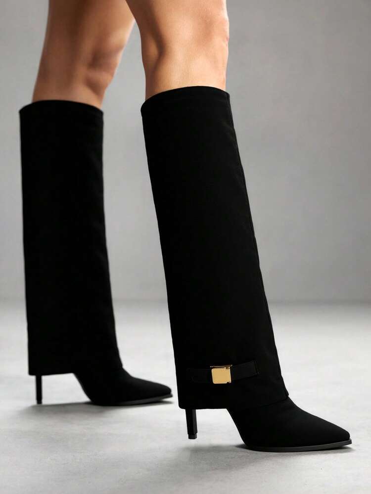 CUCCOO SZL Ladies Pointed Toe High Shaft Slim High Heel Over The Knee High Boots, Sexy Fashion Women Rider Boots For Christmas Spring Shoes