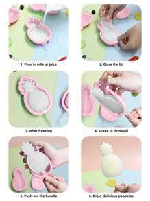 Joivida 1 molde de silicona para helados, molde DIY para paletas - Rosa - Ver 9