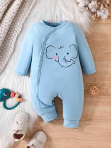 SHEIN Vintaside Kids Bộ áo liền quần họa tiết hoạt hình bé trai 2 chiếc - Nhiều màu - Xem 4