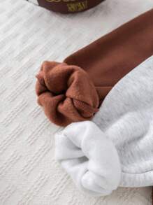 Cozy Pixies 4pcs Baby Boy Letter Print Soft Knit Crew Neck Long Sleeve Hoodie & Elastic Waist Ankle Pants Set Graphic Fall Winter - Multicolor - View 9