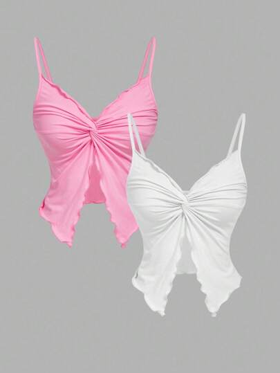 SHEIN MOD Casual Fashionable Versatile Solid Color Sexy Summer Women Tank Top