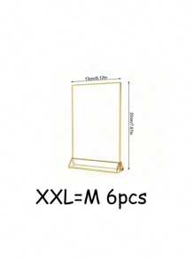Factory Stock Acrylic Gold-Edged Table Cards, Transparent Color Triangular Dining Table Signs Set.