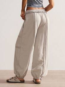 Bohemela 女式休闲纯色针织宽松抽绳运动裤