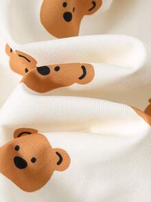 Cozy Pixies 男婴卡通熊图案连帽羊毛加厚外套