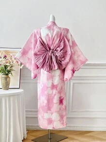 Irokai 优雅复古花卉印花日式浴衣 - 粉色 - 查看 2