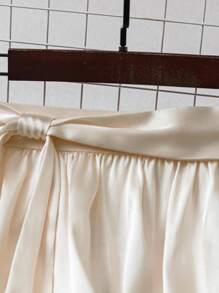 GlowEve 女士纯色腰部打结长款优雅半身裙