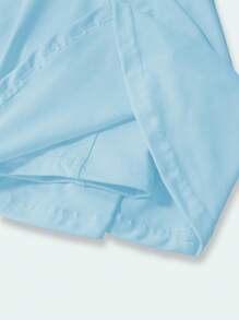 小女孩芭蕾舞连体衣，镂空后背，长袖舞蹈服，适合学校表演和比赛 - 藍色 - 查看 4