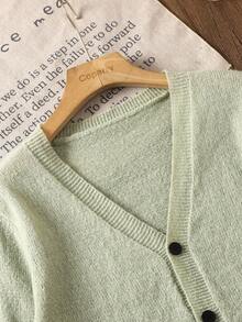 Teenager (Male) Solid Color Minimalist Casual Cardigan Kids Cardigan Kids Sweater V Neck Cardigan Girls Cardigan Sweater Sage Green Cardigan Button Down Cardigan V Neck Cardigan Kids Knit Cardigan Kids Sage Green Cardigan Kids Fall Winter Knit Sweater Sweater For Tweens Sweaters For Teen Boys
