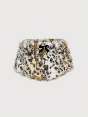 Kawaii Y2K Casual Home Leopard & Stripe Fuzzy Plus Size Women Shorts
