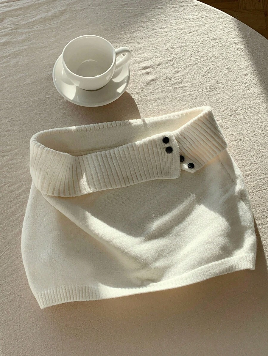 Comfortcana 女士纯色针织罗纹休闲百搭毛衣裙，秋冬韩版风格