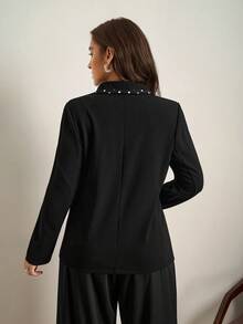 SHEIN Clasi Plus Size Women Elegant Patchwork Blazer Jacket Women Blazers Dress Jacket Women Blazers In Fall/Winter - Black - View 2