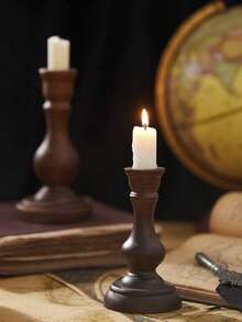 1 Chân nến phong cách Châu Âu màu đồng cổ điển, trang trí chân nến để bàn phòng ngủ/phòng khách, trang trí nhà dân/khách sạn, đạo cụ ăn tối dưới ánh nến, trang trí đám cưới và phụ kiện chụp ảnh quán cà phê quà tặng sinh nhật tốt nghiệp trang trí Halloween, trang trí phòng khách trở lại trường trang trí mùa thu, trang trí Giáng sinh - màu nâu - Xem 3