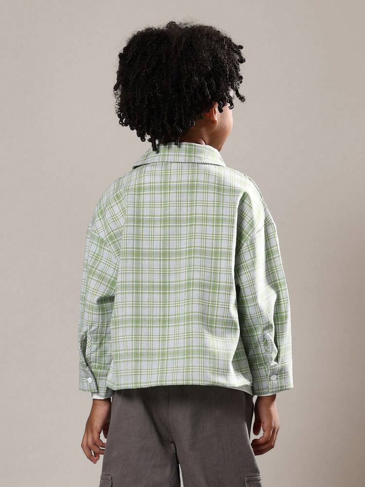 Plaid Button Down Shirt With Front Pocket