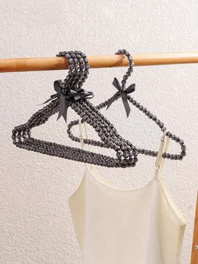 SHEIN 1PC Crystal Accent Bow Hanger, Premium Display Hanger For Luxury Garment Boutique & Closet Organization