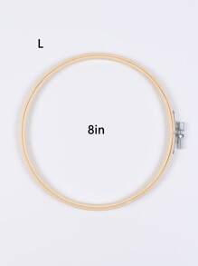 Crea diseños de bordado hermosos con esta 1 pieza de aro circular de madera, herramienta de artesanía manual de costura DIY - Beis - Ver 11