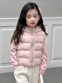 Dazy Kids 少女棉衣、秋季背心 - 粉色 - 查看 1