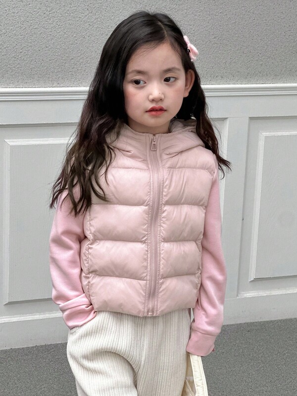 Dazy Kids Young Girl Padded Coat, Fall Vest