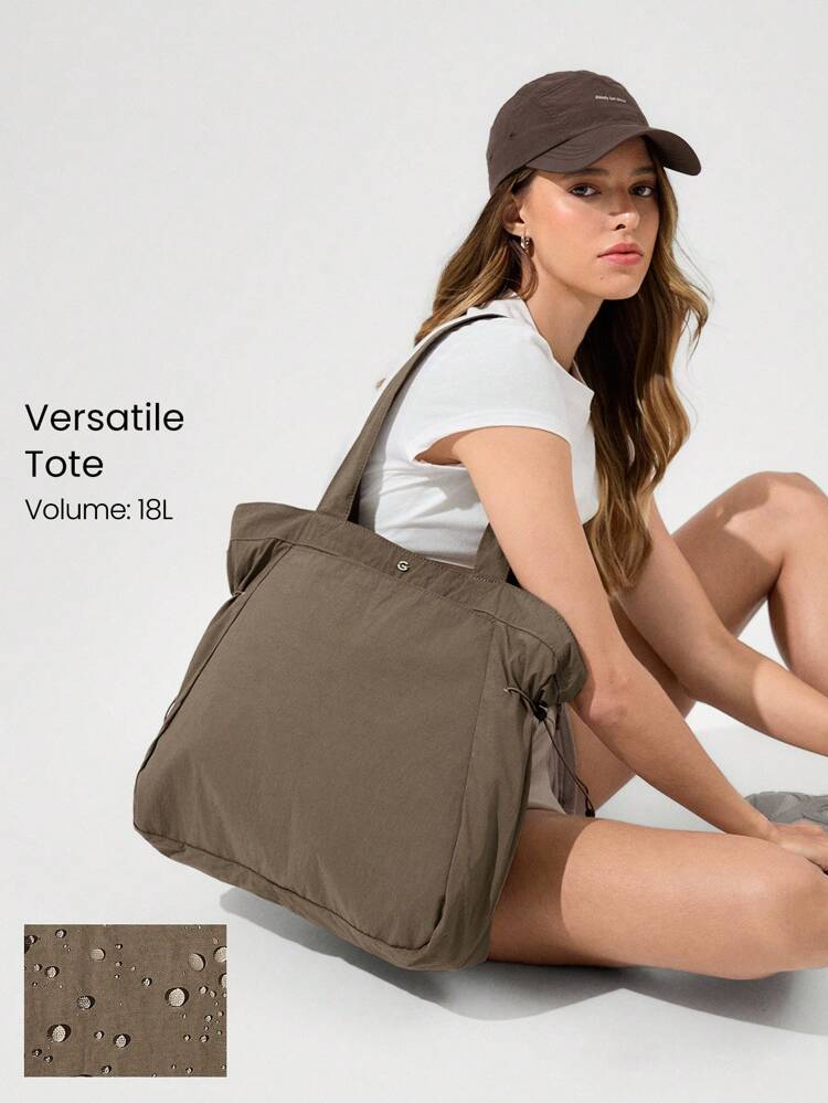 18L NylonZipper Pocketed Tote Bag Beach Travel Daily Casual Travel Bag Fall Winter