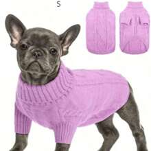 Pet Dog Turtleneck Thick Warm Sweater - Mauve Purple - View 7