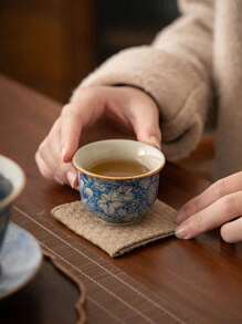 Cirelle Floral Ceramic Tea Cup, Handmade Retro Teacup With Underglaze Floral Painting, High-Quality Personal Teacup For Home, Cafe, Restaurant, Office, Tea House, Party, Birthday, Holiday, Wedding & Gift | Tea Set,Tea,Chinese Tea Set,Cup Set,Matcha,Matcha Cups