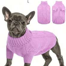 Pet Dog Turtleneck Thick Warm Sweater - Mauve Purple - View 5