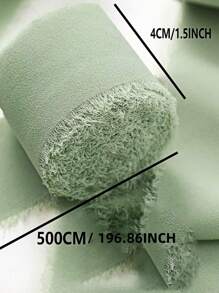 SHEIN 1 Cuộn/3 Cuộn Ruy băng voan viền thủ công màu xanh lá cây nhạt 4Cm*500Cm, Thích hợp cho Thiệp mời đám cưới, Hoa cưới, Bao bì quà tặng, Đồ thủ công DIY, Trang trí cảnh, Trang trí ngày lễ, Trang trí phòng, Trang trí nhà cửa, Trang trí văn phòng, Trang trí tiệc theo chủ đề, Quà tặng ngày lễ tình nhân - màu xanh lá - Xem 9
