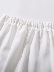 SHEIN Girls' White Casual Straight-Leg Pants - White - View 4