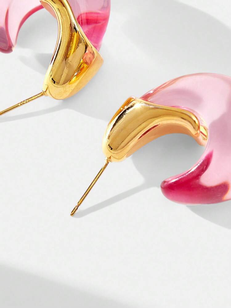 SHEIN Maija 빈티지 프렌치 프리미엄 럭셔리 엠버 이어링