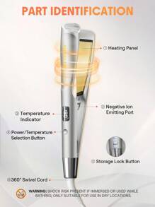 SHEGLAM HAIR Sleek Chic Twist Kiss Flat Iron,Negative Ion 2-In-1 Straight Hair Curler,10-Minute Fast Curling,PTC Fast Constant Temperature Heating,5-Speed Temperature Control,Digital Screen Display,Intelligent Memory,No Need For Adjustment,Strong Grip,Easy Styling Suitable For All Hair Types - US Plug Makeup Holiday Accerssories Pink Comb Autumn - Yellow - View 10