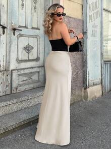 Jeta Ari Váy Maxi Cơ Bản Màu Trơn Cho Nữ Trang Phục Nữ - Màu be - Xem 2