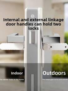 1pc Multifunctional Locks: Protecting Youngsters And Pets, No Drilling Required, Door Handle Lock Artifact,  To School,ABS Door Handle Lock Anti-Pinch Protection Buckle Door Handle