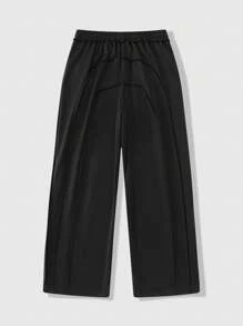 ROMWE MEN Casual Herren Jogginghose mit elastischem Bund, Kordelzug und gerade geschnittenem, weitem Bein