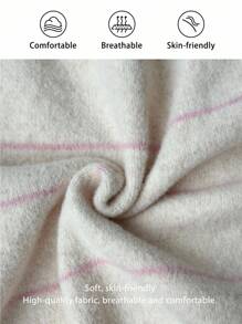 FavEase 女式条纹落肩长袖短款休闲套头衫针织套头衫秋冬 - 彩色 - 查看 8