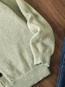 Teenager (Male) Solid Color Minimalist Casual Cardigan Kids Cardigan Kids Sweater V Neck Cardigan Girls Cardigan Sweater Sage Green Cardigan Button Down Cardigan V Neck Cardigan Kids Knit Cardigan Kids Sage Green Cardigan Kids Fall Winter Knit Sweater Sweater For Tweens Sweaters For Teen Boys