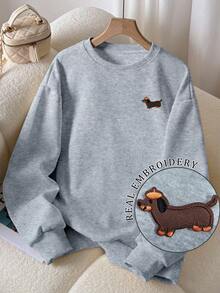 Resyla 女式休闲宽松日常百搭长袖圆领运动衫