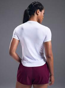 Powerista 透气柔软运动T恤紧身衣健身房女士衬衫 - 白色 - 查看 3