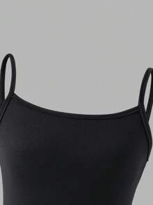 Sparklyn 3 件套 Tween Girl 黑色细肩带，柔软面料，简约时尚风格，适合外套或分层穿着，适合日常场合，展现甜美优雅 - 黑色 - 查看 6