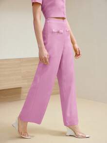MOTF STUDIO Pantalon de costume avec fermeture éclair latérale et pli pressé - Rose bonbon - Voir 3