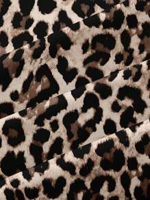 CosyJoli 大码女装新款春夏商务休闲沙滩裤，豹纹图案，口袋，适合海滩、度假、大学、情人节、邮轮、音乐节、街头，女式宽松夏季阔腿裤