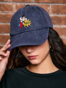 Astro Boy X ROMWE Cartoon Figure Graphic Washed Blue Baseball Cap - Cadet Blue - View 1