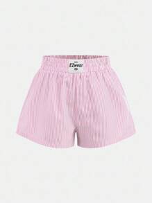 SHEIN 3pcs/Set Tween Girls Casual Striped Shorts Set With Elastic Waistband, School, Campus, College