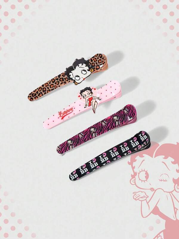 Betty Boop | ROMWE Fashionable Letter & Cartoon Pattern Hair Clips