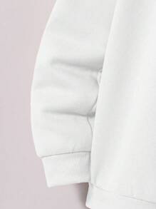 SHEIN Explorewe 青少年男童百搭纯色连帽拉链卫衣，时尚百搭，适合秋冬季节穿着。 - 白色 - 查看 3