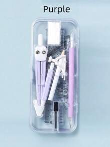 9 Pieces/Set Of School Supplies Including A Compass, Ruler, And Mathematical Drawing Tools, Suitable For Students.