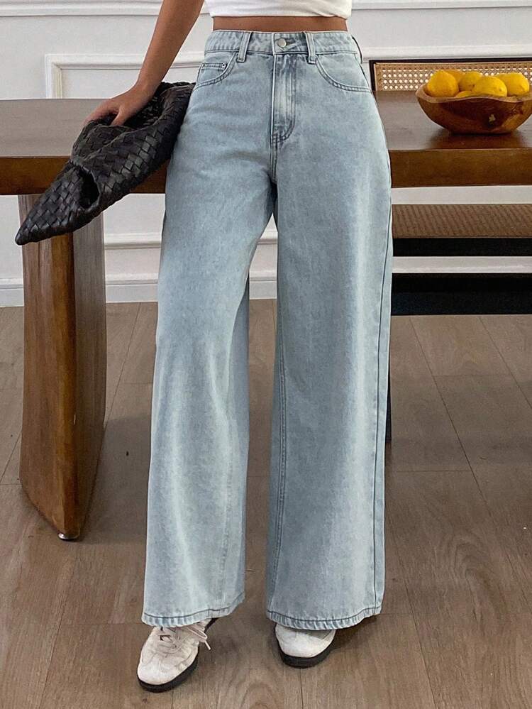 Women's Low Rise Straight Leg Jeans Casual Pants