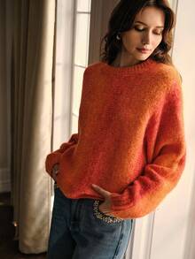 MOTF PREMIUM 优雅宽松渐变色圆领毛衣，秋冬