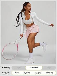 GLOWMODE Drawstring Pocket Mini Skort With Built-In Underwear Tennis Golf Summer Anti-Odor