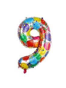 1pc Number Shape Aluminum Decorative Balloon, Creative For Party Decoration - Multicolor - View 12